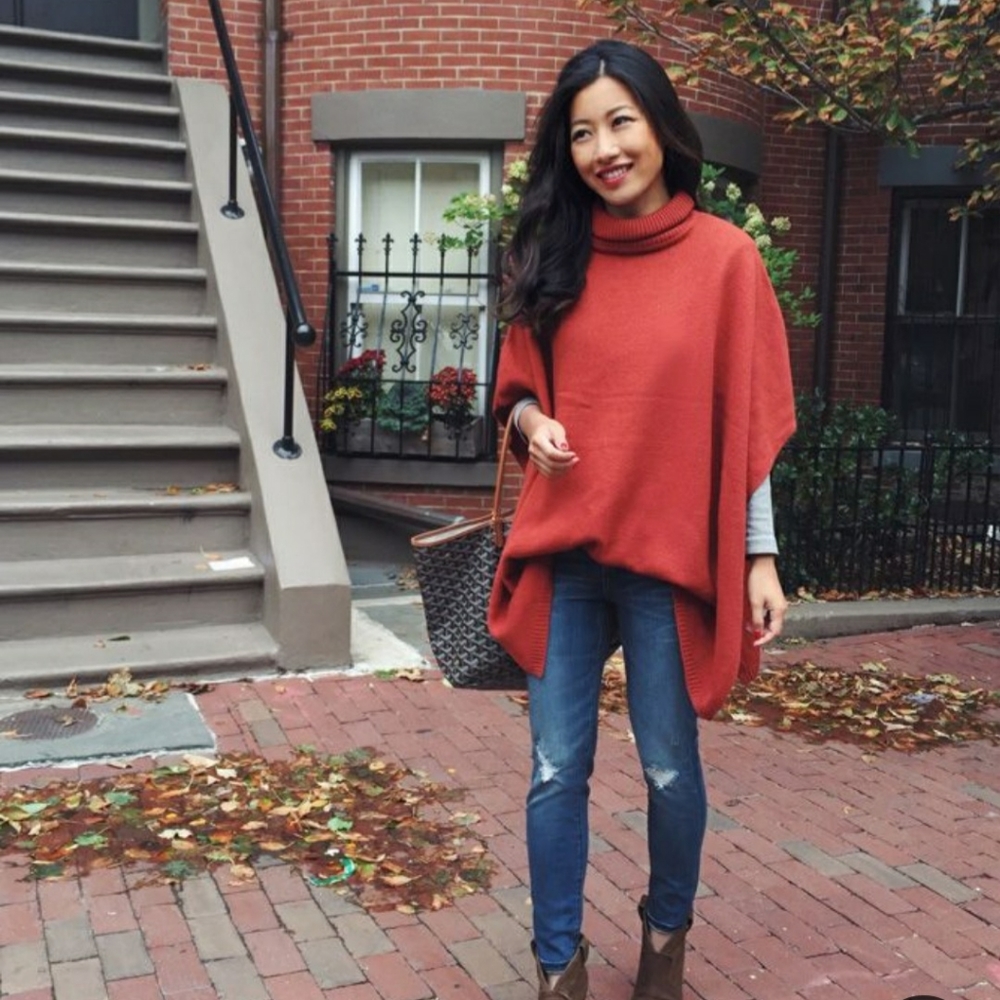 ❤ Retro/vintagecowl neck drapy poncho